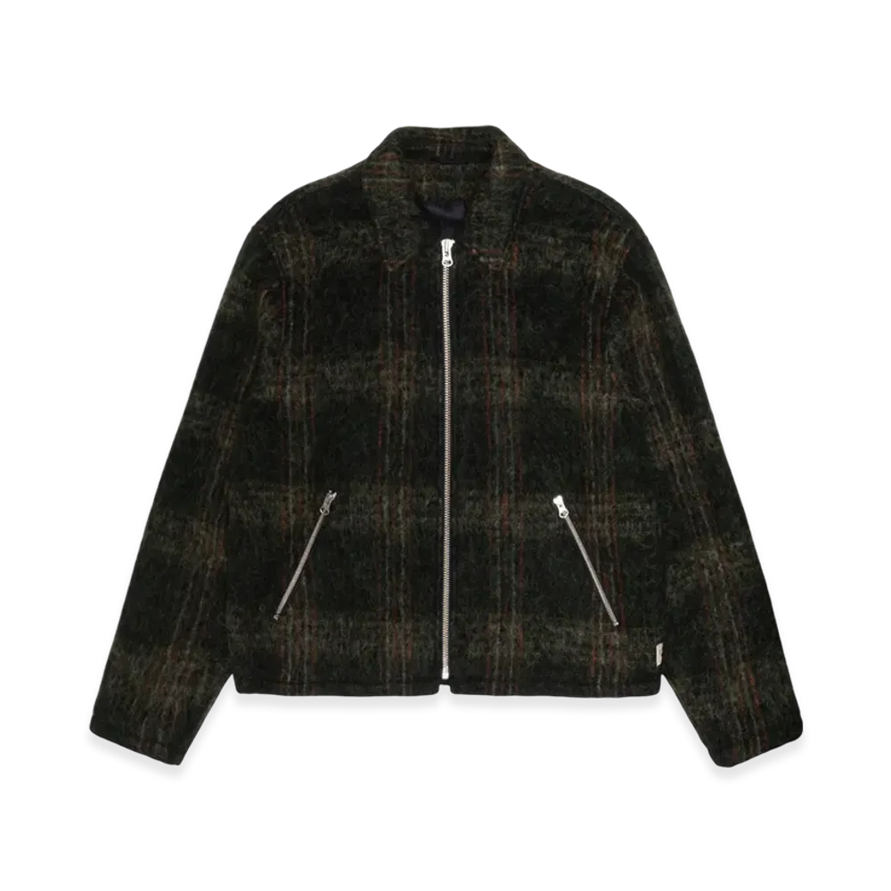 Stussy Mohair Club Jacket "Olive Plaid"