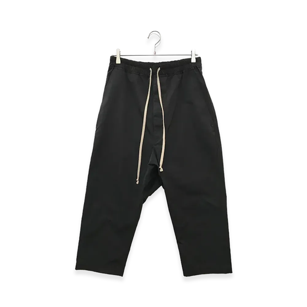 Rick Owens Drawstring Cropped Trousers "Black"