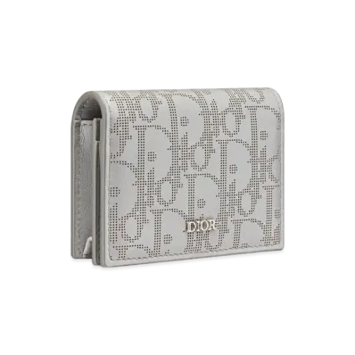 Dior Business Card Holder Dior Oblique Galaxy Leather "Gray"