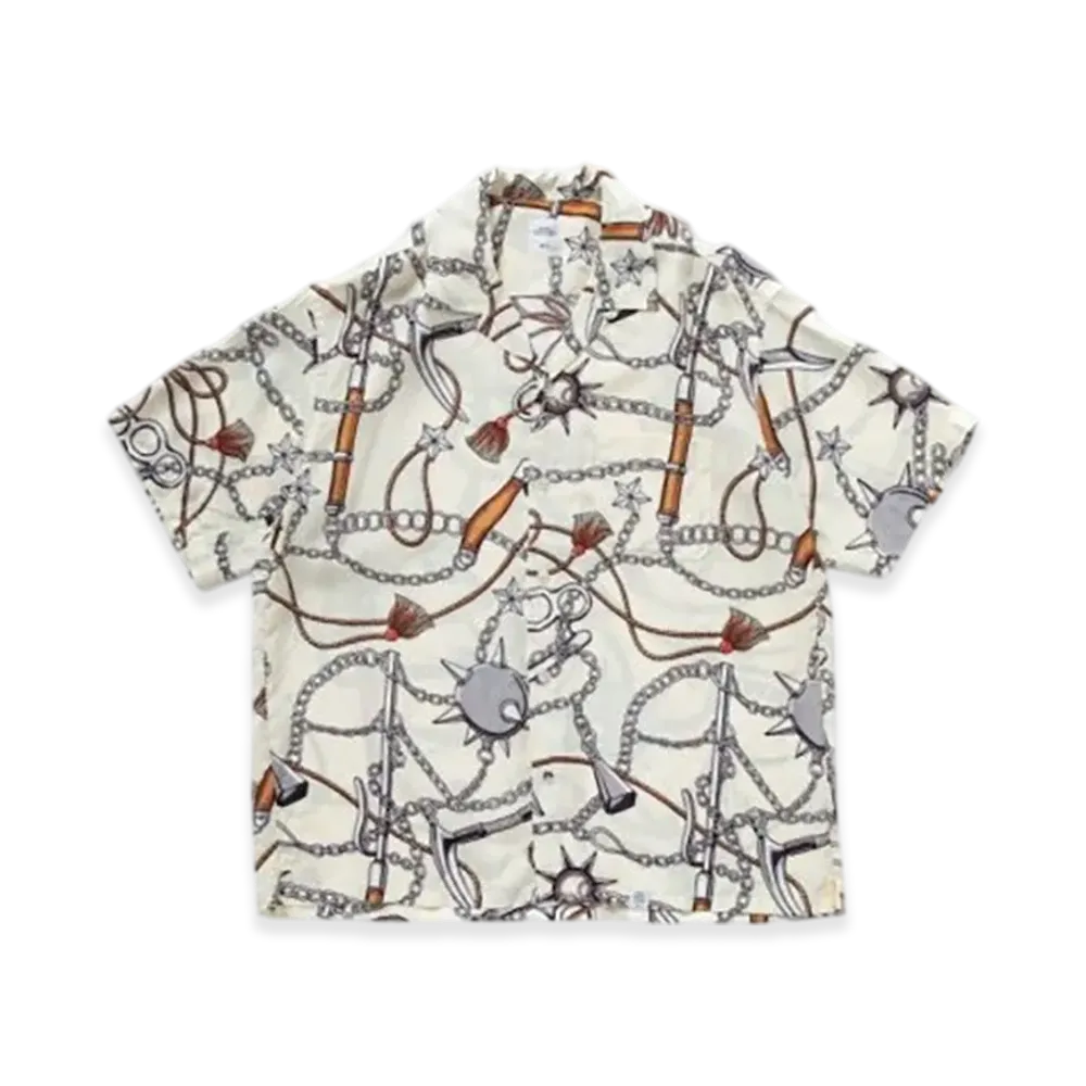 BEDWIN & THE HEARTBREAKERS S/S Open Collar Aloha Shirt Rogers "Beige"