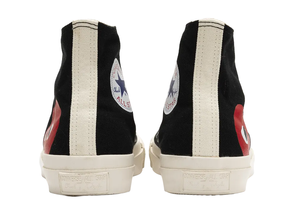 COMME des GARCONS コムデギャルソン スニーカー 1CK710 × CONVERSE コンバース All Star オールスター ハイカット スニーカー ブラック系 26cm【中古】 PLAY COMME des GARCONS × Converse All Star Hi 