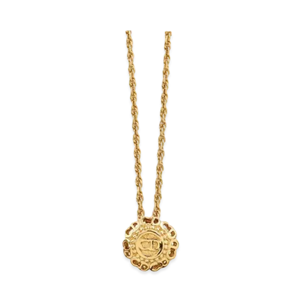 Dior CD Logo Round Necklace "Gold"