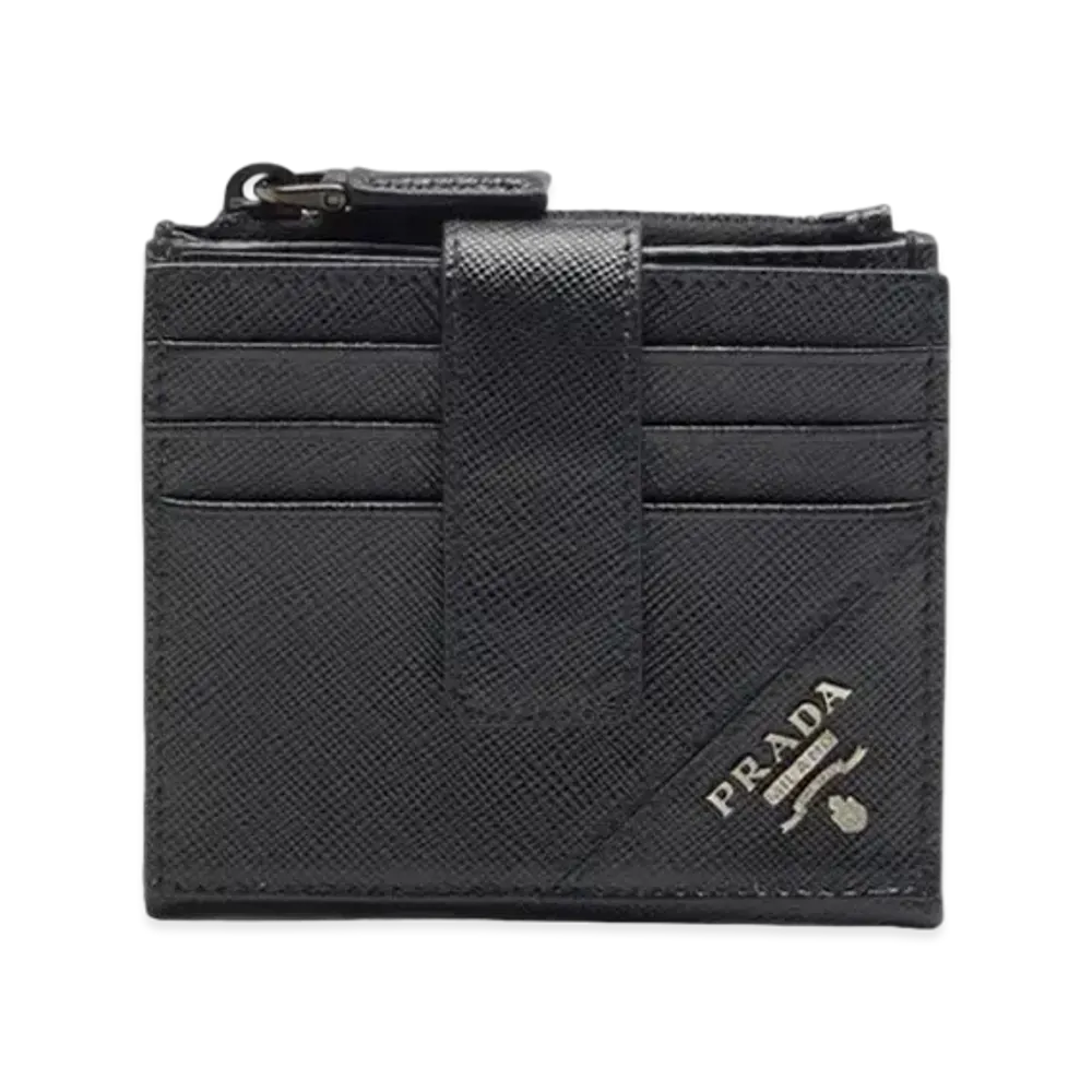 PRADA Saffiano Leather Card Holder "Black"