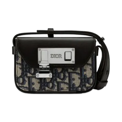 Dior Nano Pouch Dior Oblique Jacquard & Smooth Calfskin "Beige"