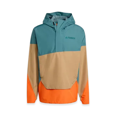 adidas Terrex Xploric 2.5-Layer Climaproof Anorak "Preloved Teal/Cardboard/Semi Impact Orange"