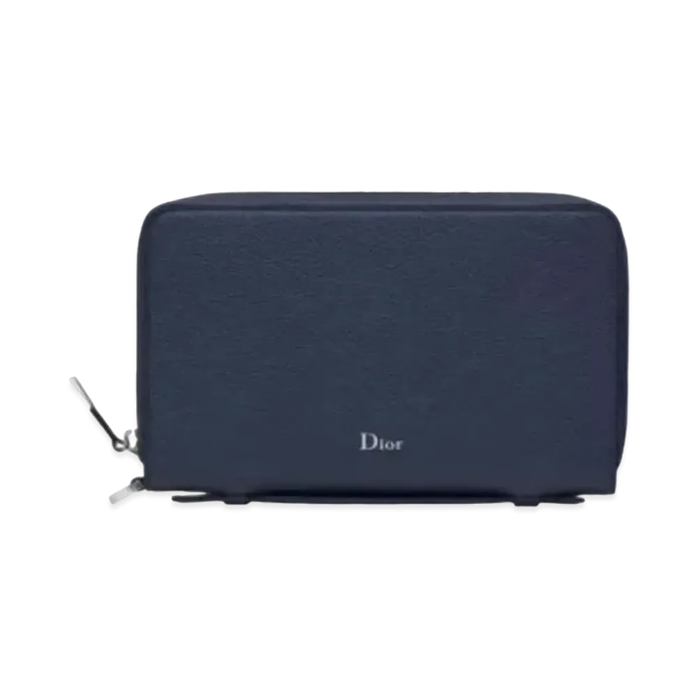 Dior Grain Calfskin Wallet "Navy Blue"