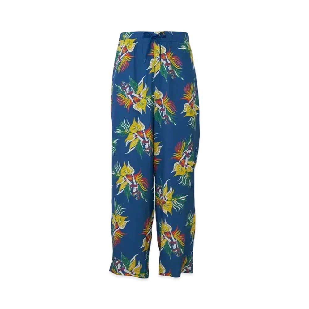 HYSTERIC GLAMOUR Tropic Ladyland Pattern Easy Wide Pants "Blue"