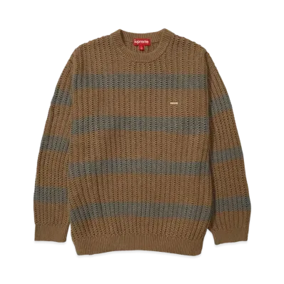 Supreme Loose Gauge Stripe Small Box Sweater "Khaki"