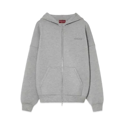 GUCCI Viscose Jersey Sweatshirt with Embroidery "Grey"