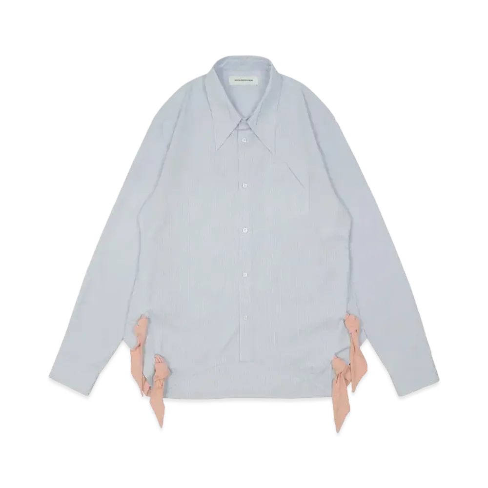 KIKO KOSTADINOV Rino Twisted Jersey Shirt "L Blue Stripe / Rose Tan"