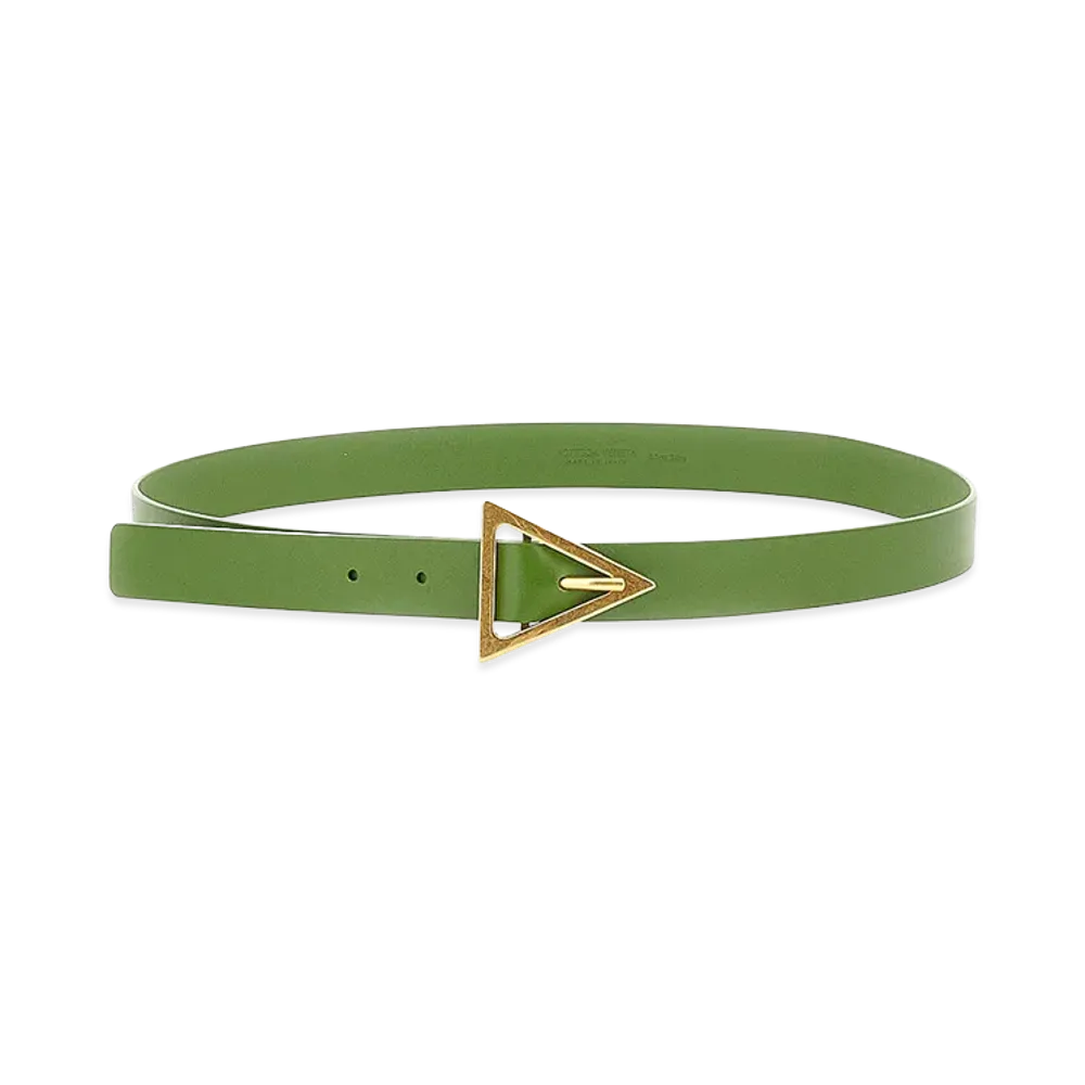 Bottega Veneta Women's Leather Triangle Belt "Army Green"