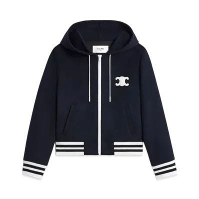 CELINE Triomphe Blouson Double Face Cashmere "Navy"