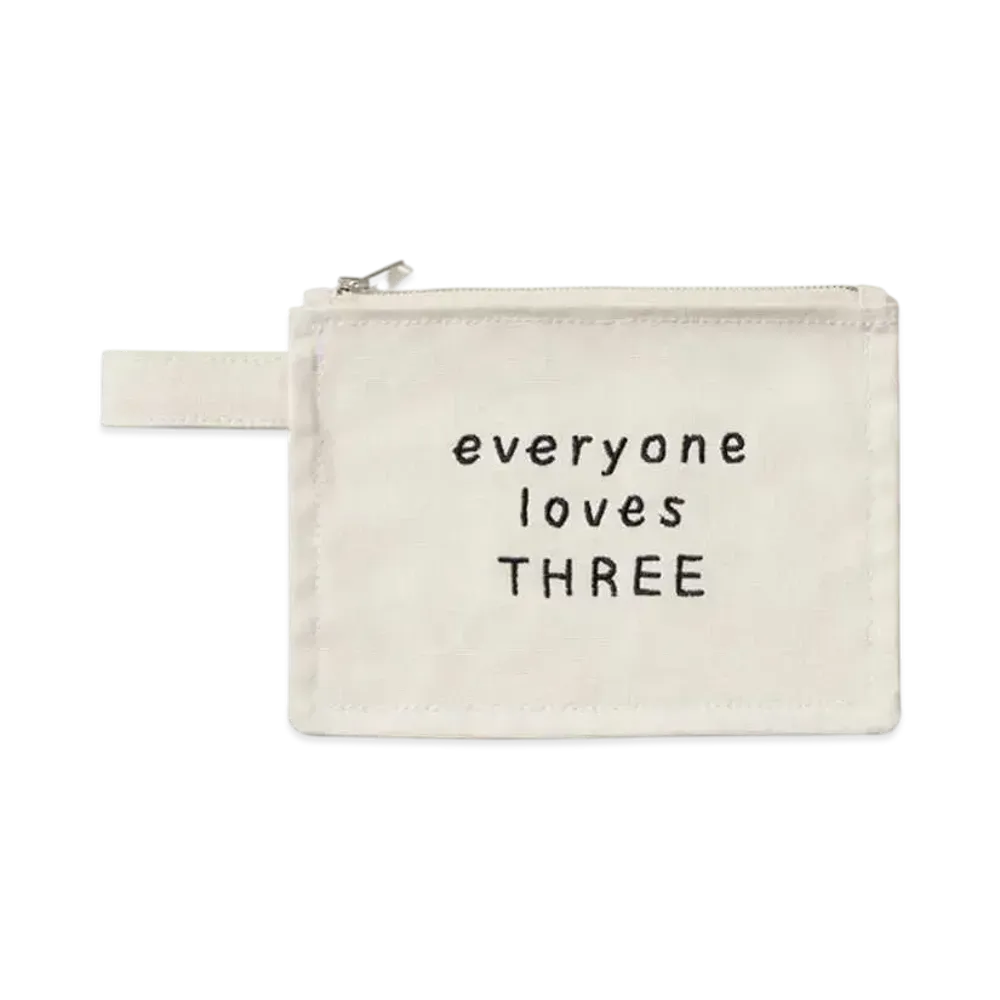 everyone x THREE Loves Portable Flat Pouch "White"