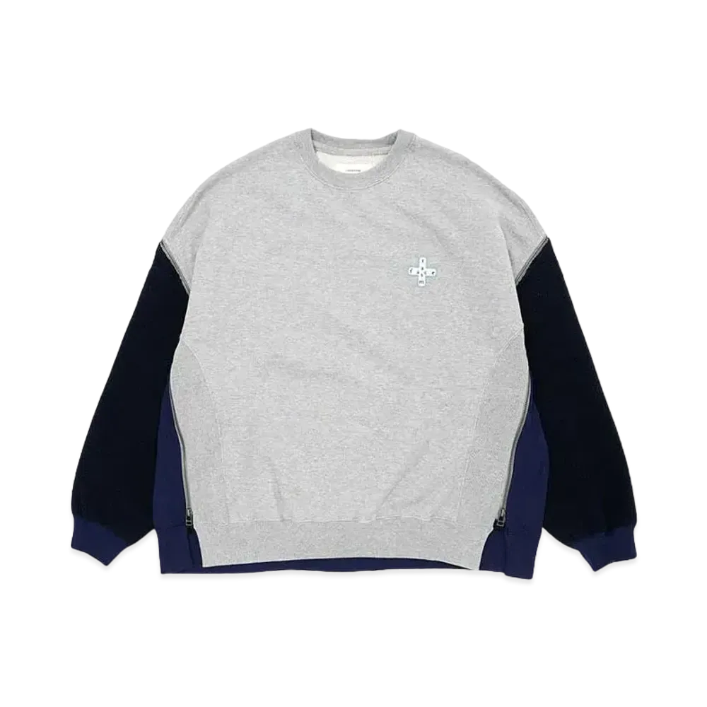 FACETASM FLEECE ZIPPER SWEAT "GRAYxNAVY"