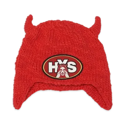 HYSTERIC GLAMOUR See No Evil Hand-Knitted Cap "Red"