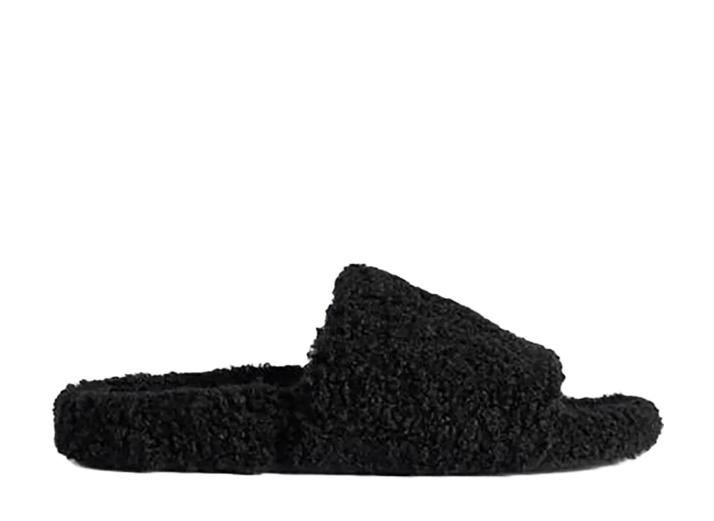 BALENCIAGA Furry Open Mule "Black"