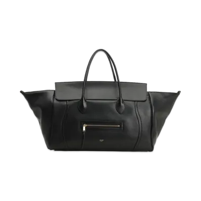 CELINE Women's Large Luggage Supple Shiny Calfskin "Black"
