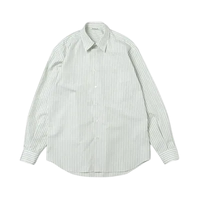 AURALEE 22SS Finx Stripe Shirts "Green Stripe"