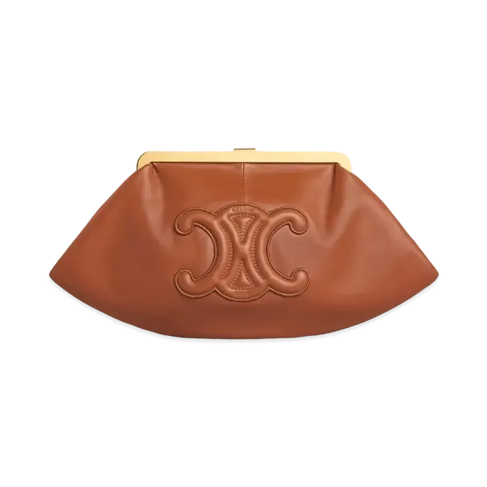 CELINE Pouch Cuir Triomphe In Smooth Lambskin "Tan"