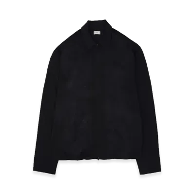 YOKE Ramie Wool Zip Knit Shirt "Black"