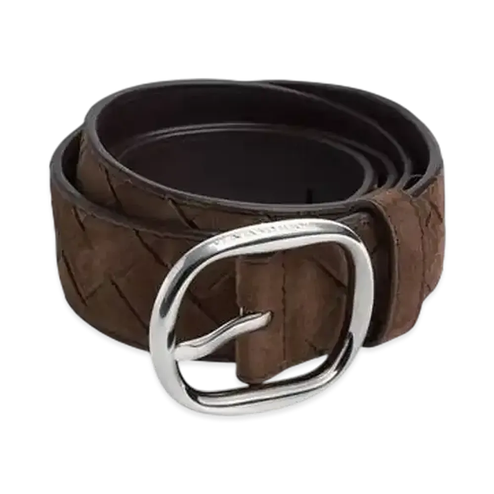 Bottega Veneta Intrecciato Belt "Fondente"