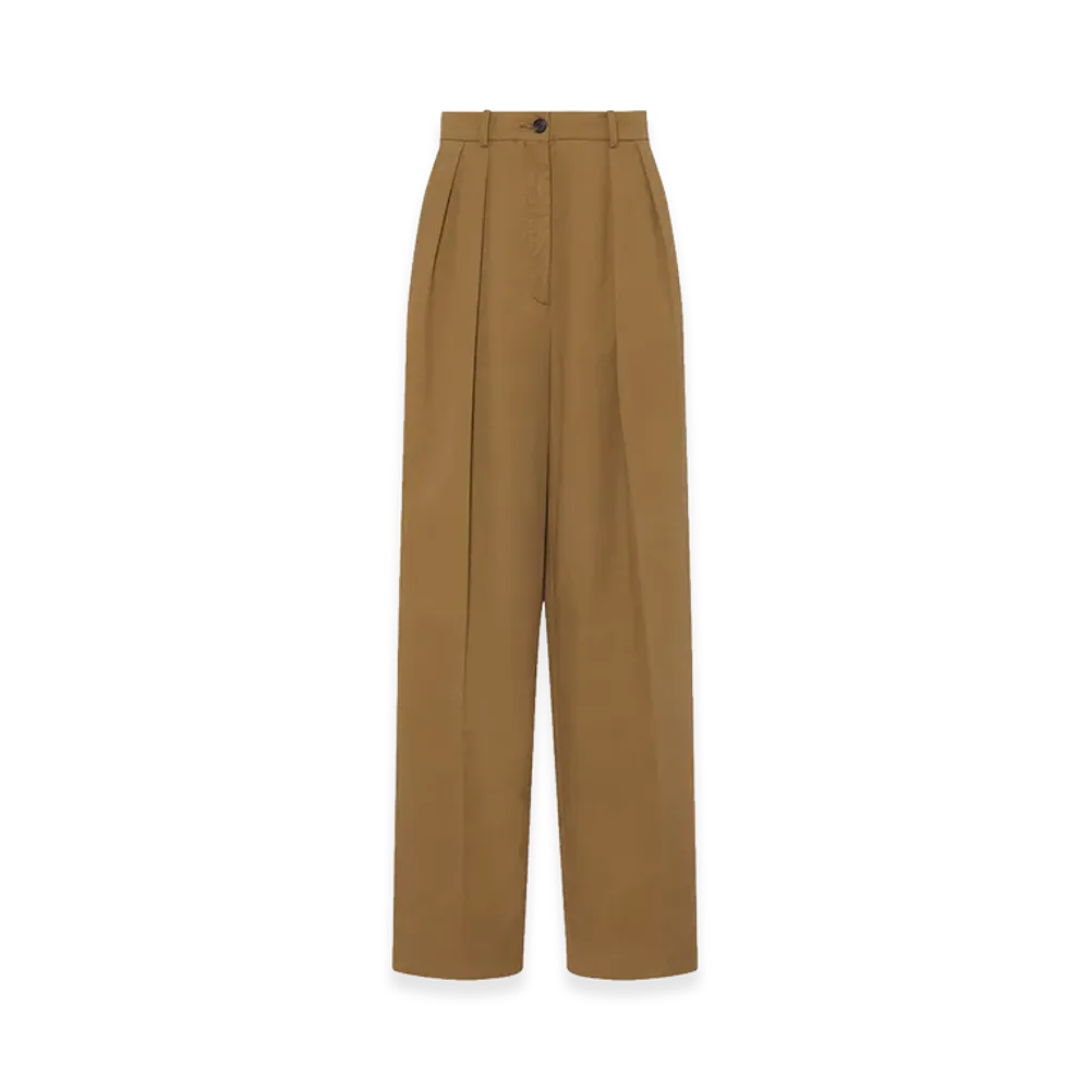 The Row Women's Igor Cotton and Cashmere Pants "Dark Sand"