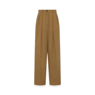 The Row Women's Igor Cotton and Cashmere Pants "Dark Sand"