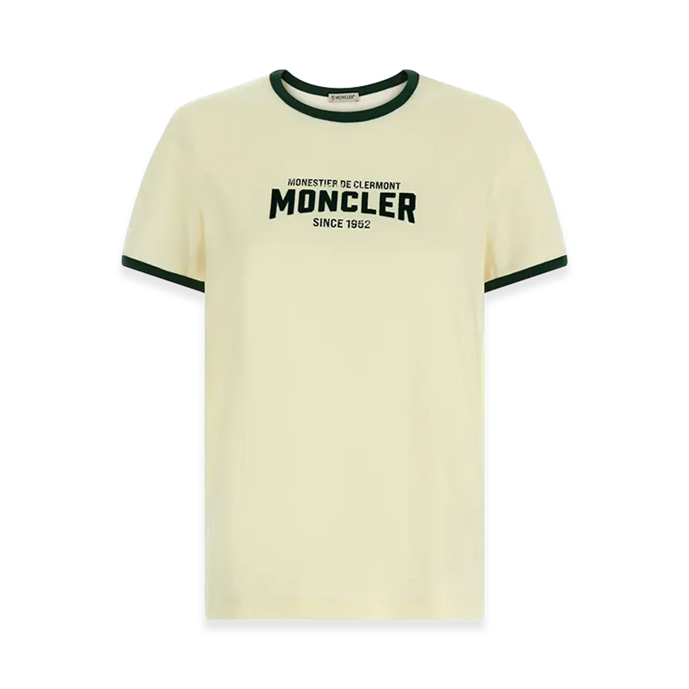 MONCLER Women's Flocked Logo T-Shirt "Beige"