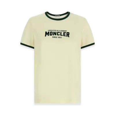 MONCLER Women's Flocked Logo T-Shirt "Beige"