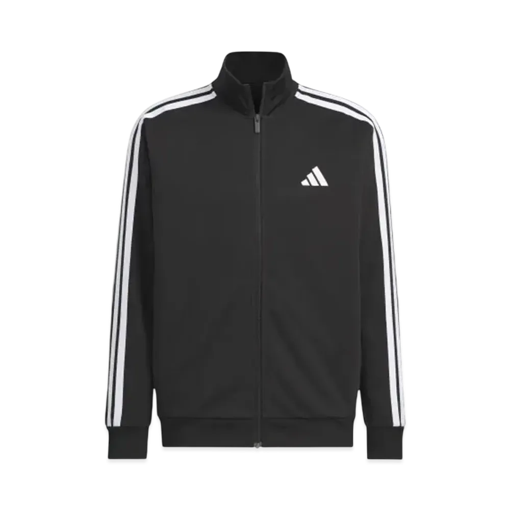 adidas Three Stripes Regular Fit Double Knit Track Jacket "Black/White"