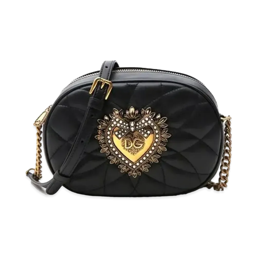 Dolce&Gabbana Devotion Camera Bag Matrasse Nappa Leather "Black"