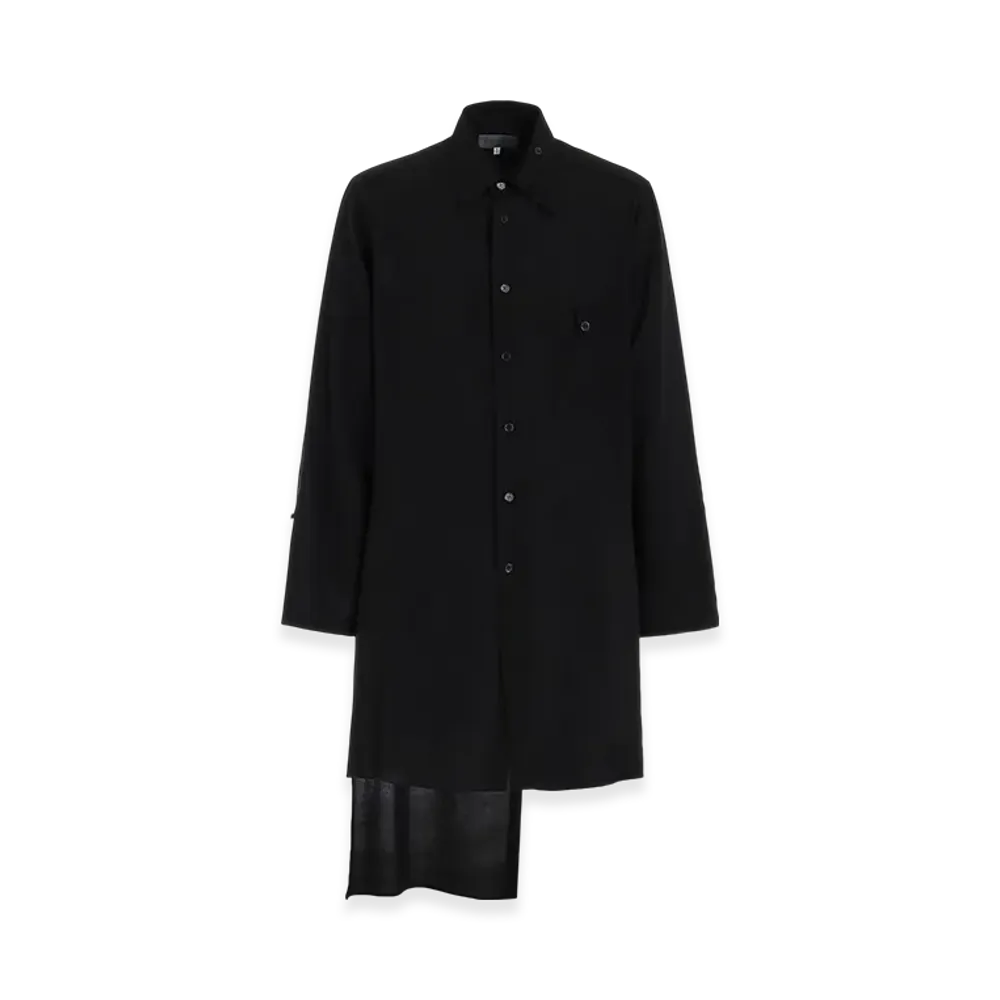 Yohji Yamamoto POUR HOMME Cellulose Lawn Asymmetry Blouse "Black"
