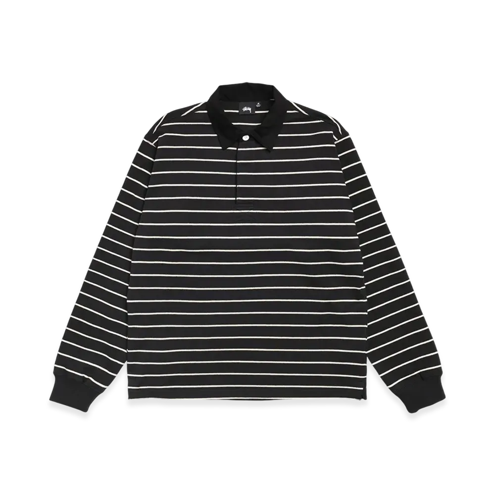 Stussy Striped Rugby Shirt "Black"