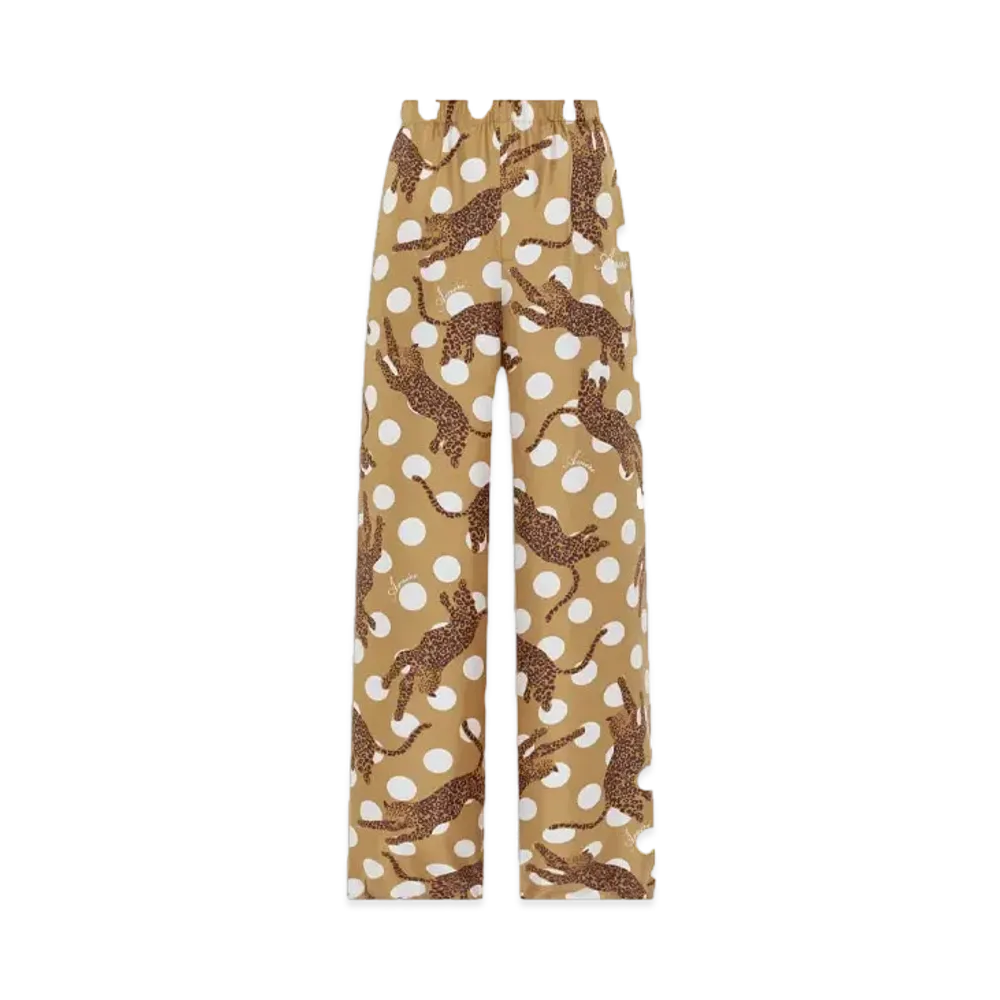AMIRI Leopard Paperbag Silk Pant "Chai Tea"