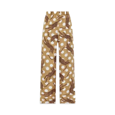 AMIRI Leopard Paperbag Silk Pant "Chai Tea"