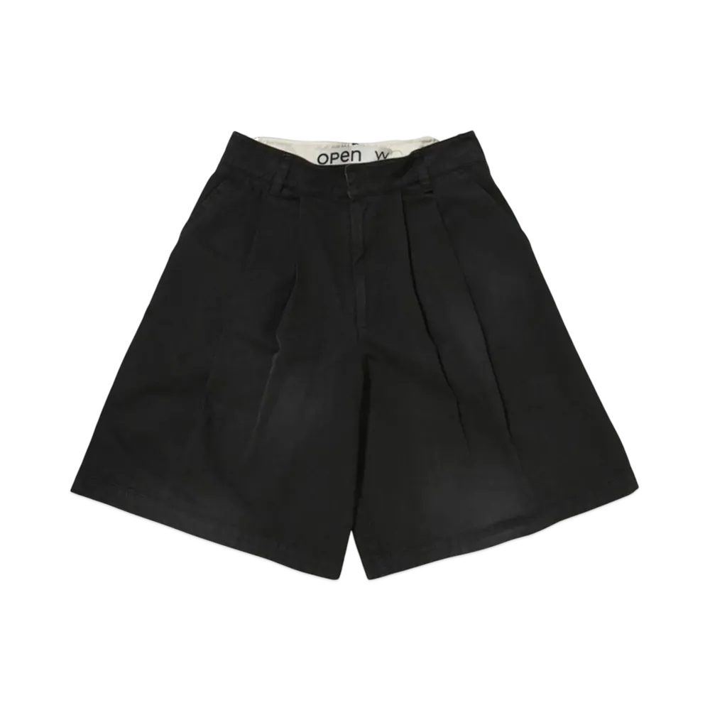 OPEN YY WASHED BERMUDA SHORTS "BLACK"