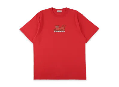 WIND AND SEA x Toy Machine Devil Cat Tee "Red"