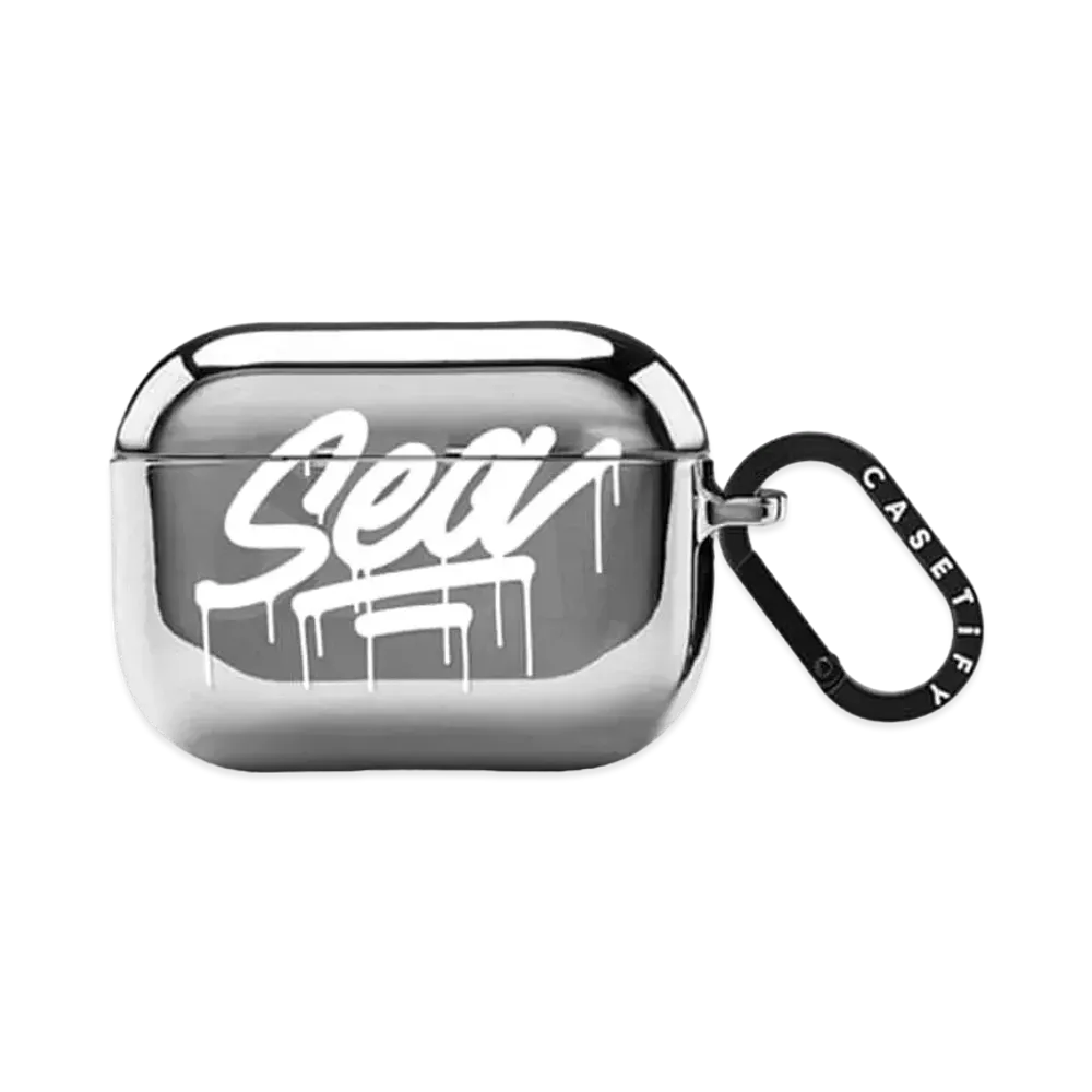 WIND AND SEA  x CASETIFY x it's a living LOGO MIRROR Air Pods Pro Case "Mirror Silver"