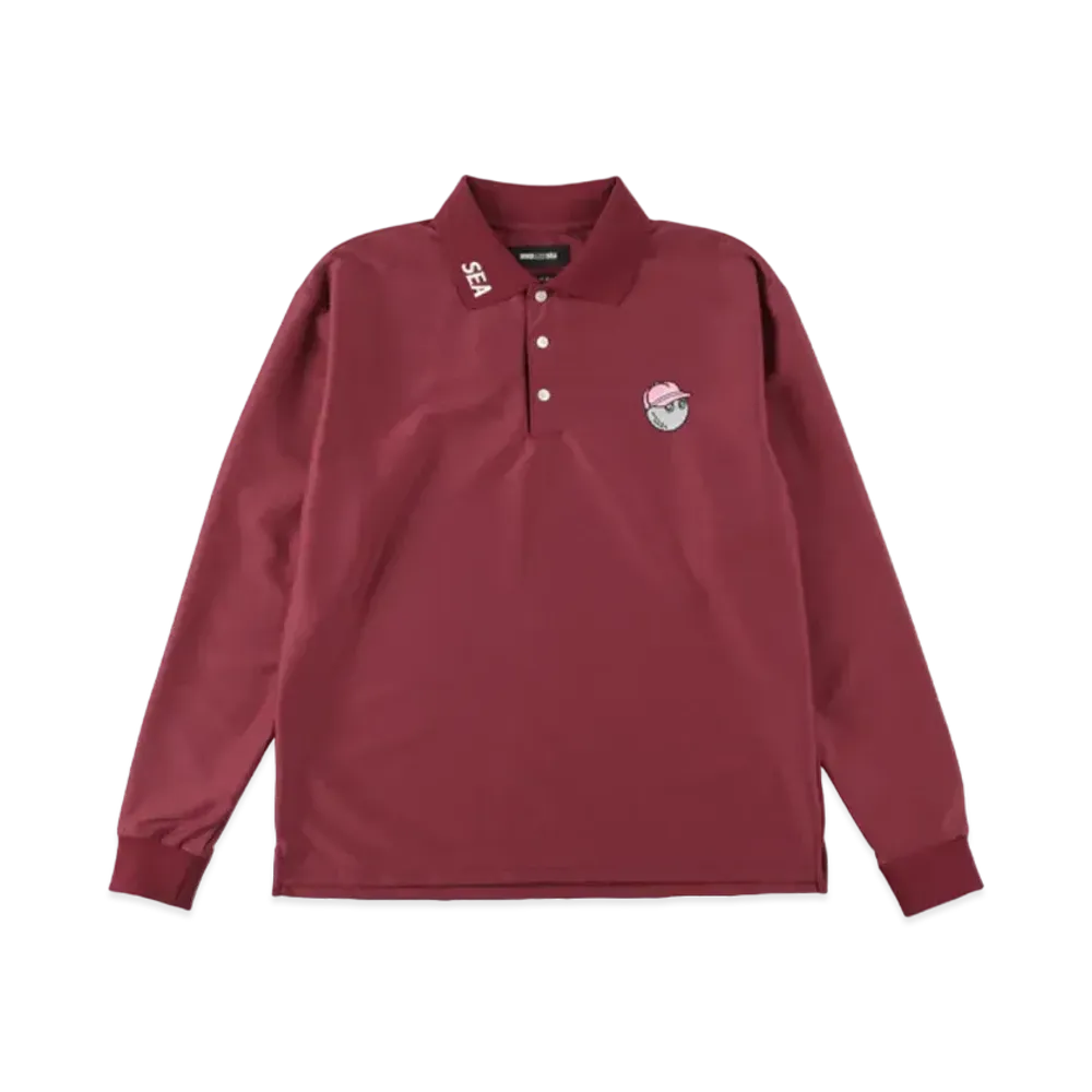 WIND AND SEA x Malbon Golf L/S Polo Shirt "Burgundy"