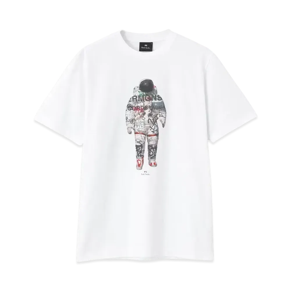 Paul Smith Astronaut Collage Short Sleeve Tee "White"