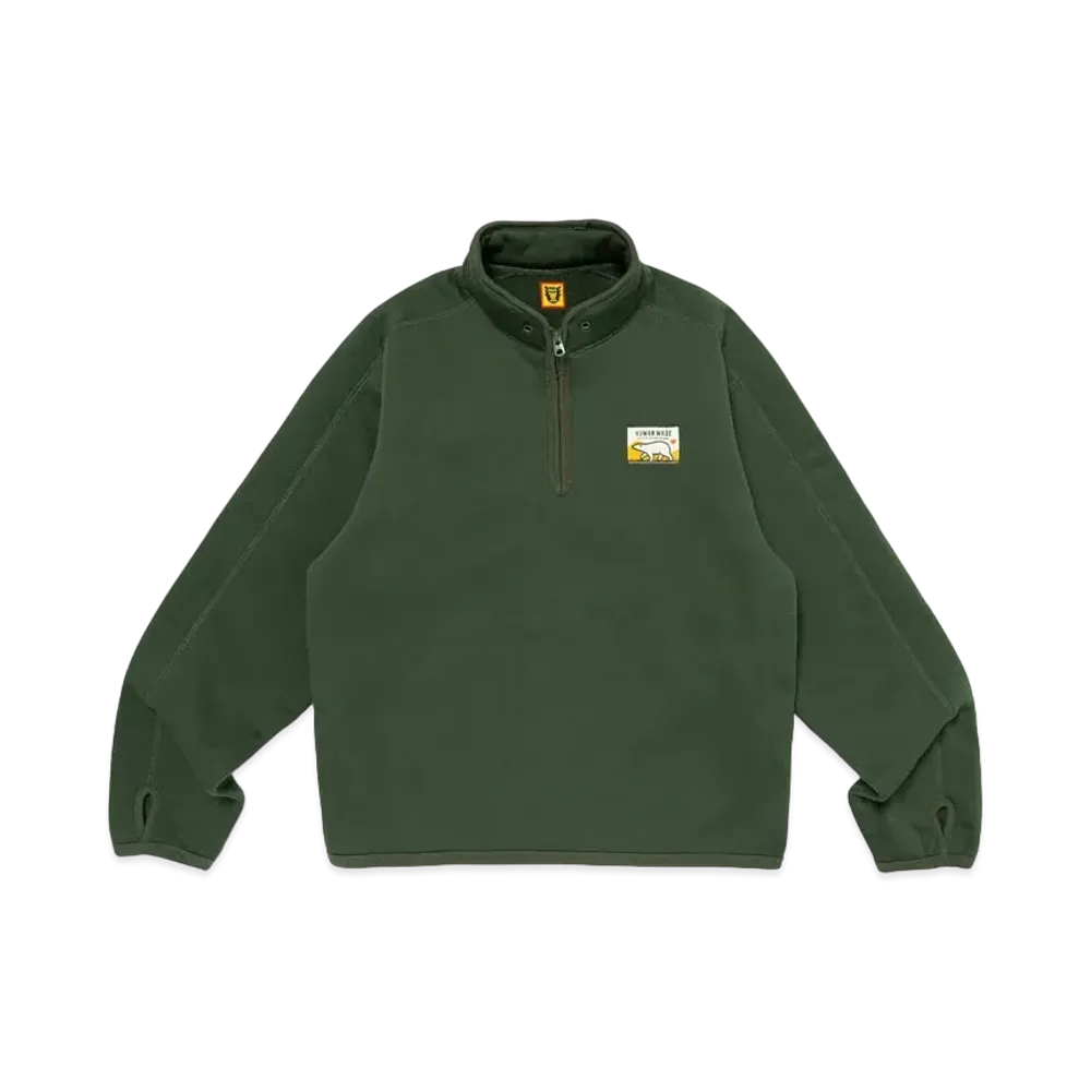 HUMAN MADE Fleece Sweat Half Zip Pullover "Green"