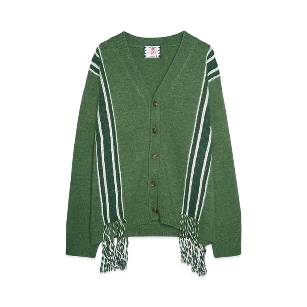 SON OF THE CHEESE FRINGE KNIT CARDIGAN "GREEN"
