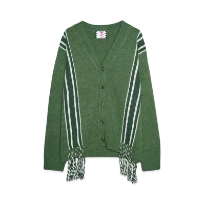 SON OF THE CHEESE FRINGE KNIT CARDIGAN "GREEN"