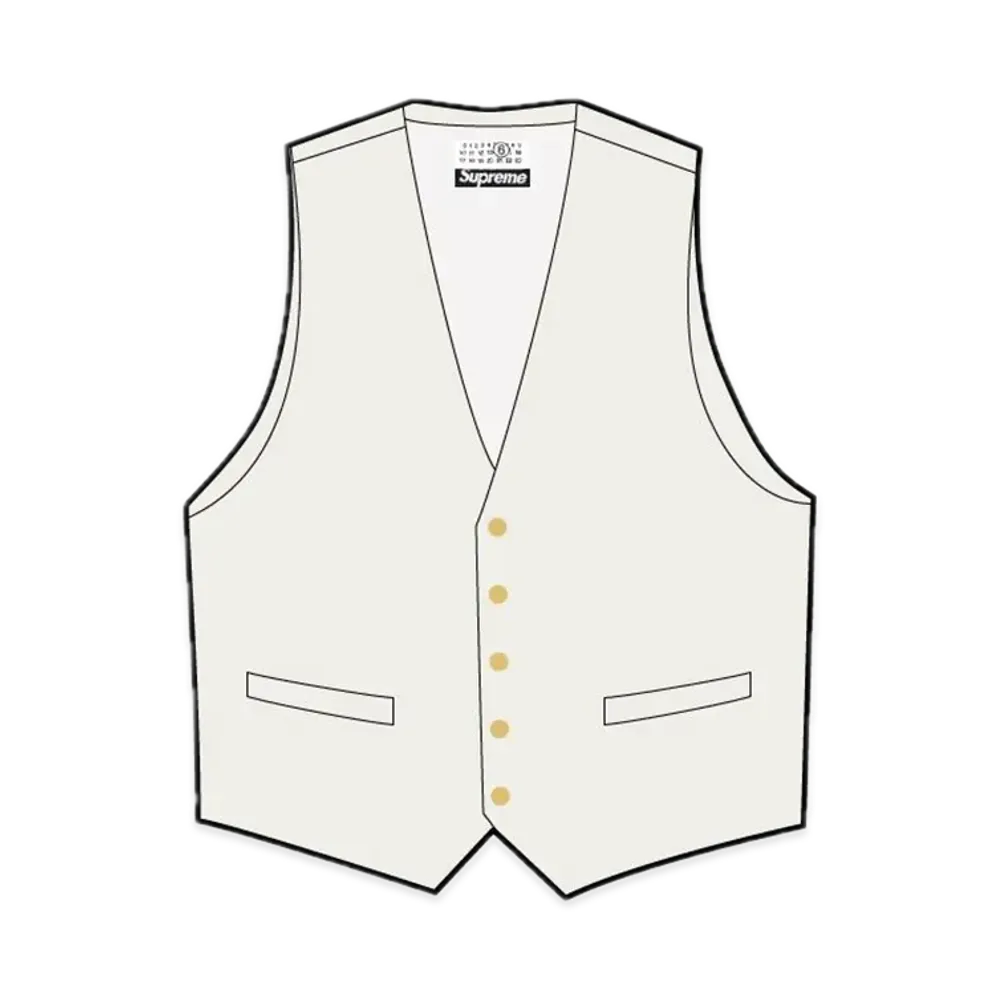 Supreme x MM6 Maison Margiela Washed Cotton Suit Vest "Cream"