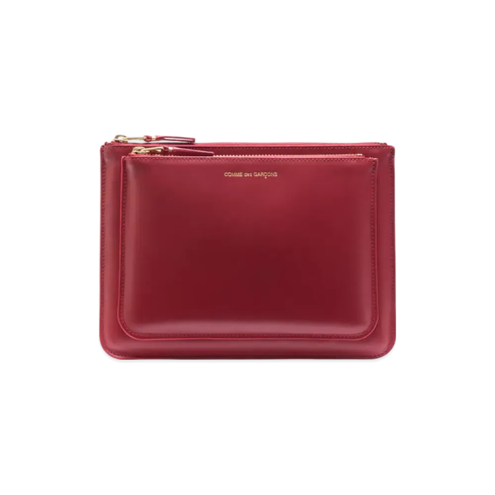 COMME des GARCONS Wallet Classic Leather Outside Pocket Wallet "Red"
