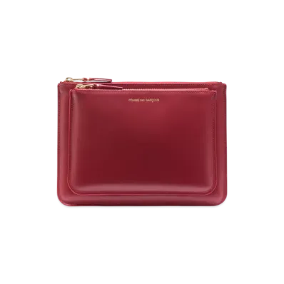 COMME des GARCONS Wallet Classic Leather Outside Pocket Wallet "Red"