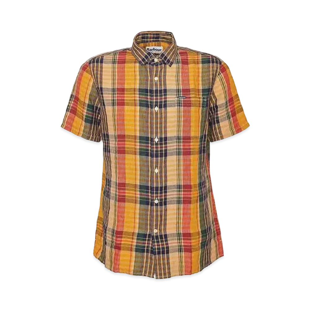 Barbour Weymouth Madras Check Short Sleeve Shirt (Regular Fit) "Light Beige"