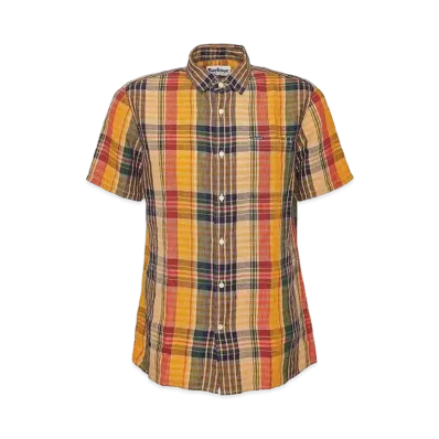 Barbour Weymouth Madras Check Short Sleeve Shirt (Regular Fit) "Light Beige"