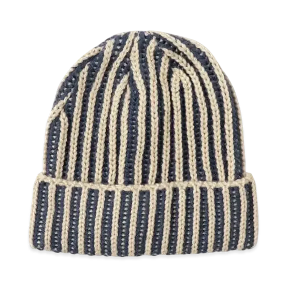 BEAMS 2-Tone Ribbed Watch Cap "Beige"