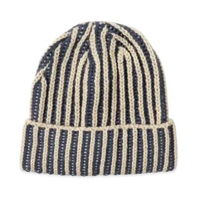 BEAMS 2-Tone Ribbed Watch Cap "Beige"